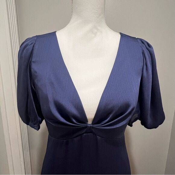 NWT Sachin + Babi Alli gown with puff sleeves in Cobalt blue women's size 2 - Picture 8 of 13